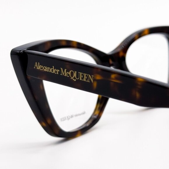 NEW ALEXANDER MCQUEEN EYEGLASSES AM0305O 002 CAT EYE HAVANA WOMEN EYEWEAR - Picture 5 of 9